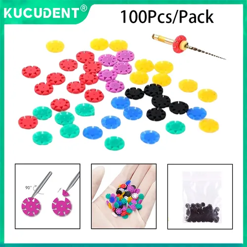 100 Uds Dental Endo conducto radicular tapón de archivo desinfección marcado círculo anillo conteo goma limas de silicona tapón de endodoncia