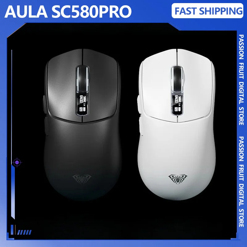 

AULA SC580PRO Intelligent Display Screen Gaming Mouse Bluetooth 3-Mode PAW3311 Sensor E-Sport Light Weight Ergonomic for PC Gift