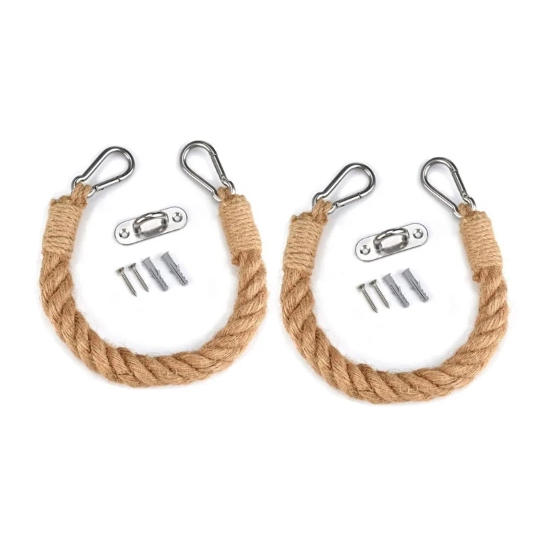 2 Set Rope Toilet Paper Holder Natural & Simple Towel Rack Wall Mounted Towel Rings Holder Suitable for Bathroom Kitchen