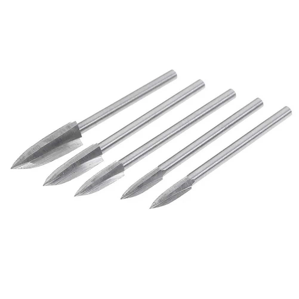 

5Pcs 3Mm Engraving Cutter Heads Triple Blade Set for Wood Carving Root Sculpting Tea Tray Engraving Milling Cutting DIY