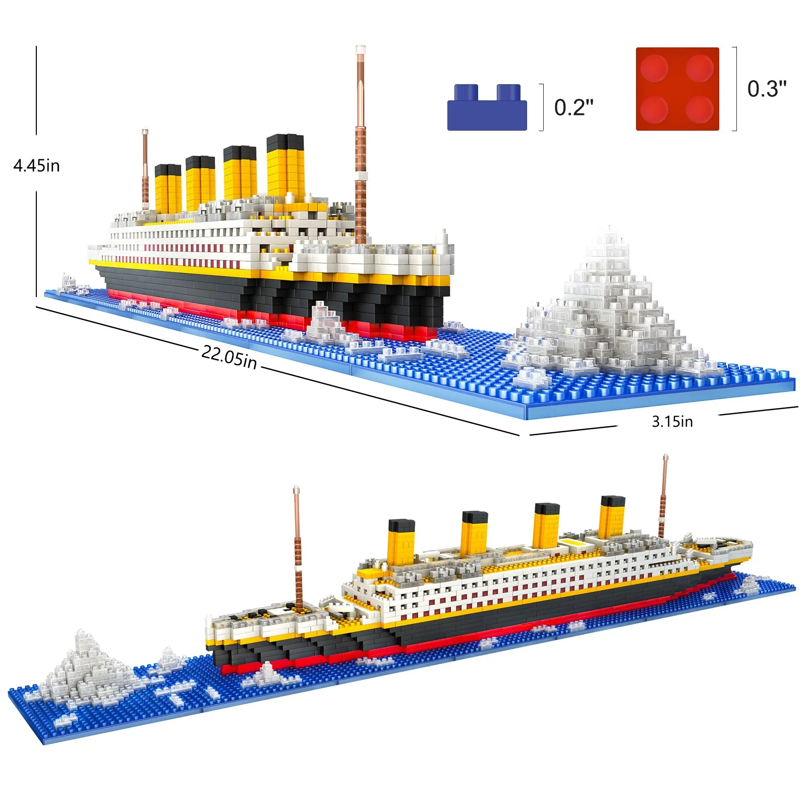 Zestaw klocków Titanic Micro Mini, 1860 szt. Titanic Toy Model Statek Cegieł, Zestawy Puzzle 3D Zabawki edukacyjne