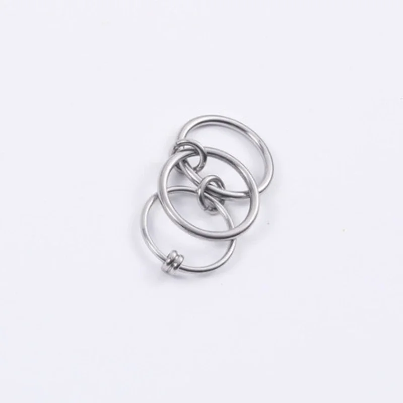 High End PVD Wholesale Waterproof Hip-hop Three Layer Changeable Stainless Steel Ring For Women