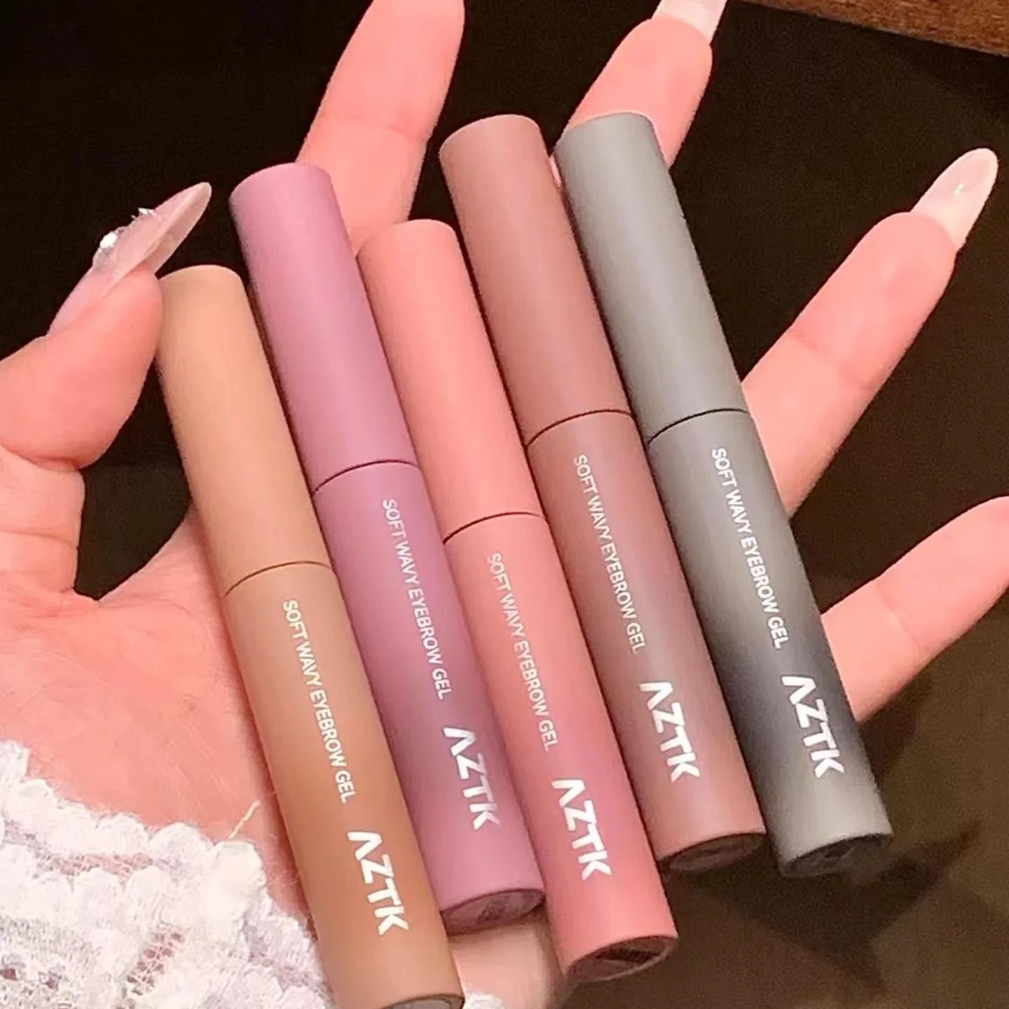 AZTK Mascara gel à sourcils doux et ondulé léger imperméable longue durée anti-taches crée des sourcils sauvages sexy volumineux naturels