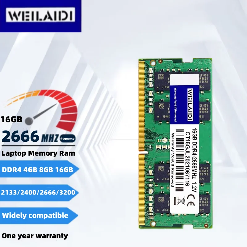 Weilaidi Memory Ram Ddr4 Intel Gaming 16GB 8GB 4GB 2666Mhz 2400Mhz 2133Mhz Laptop Notebook 1.2V 260Pin SO-DIMM Unbuffered