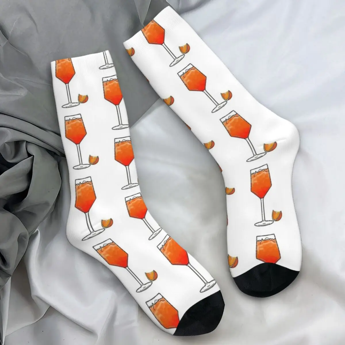 Aperols Spritzs Socks Italian Wine Korean Stockings Autumn Non Skid Men's Socks Quality Graphic Outdoor Socks