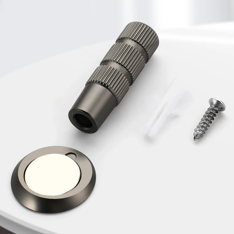 Invisible Door Stop Zinc Alloy Strong Magnetic Adjustable Door Stopper Hidden Copper  Suction Door Holder Hardware