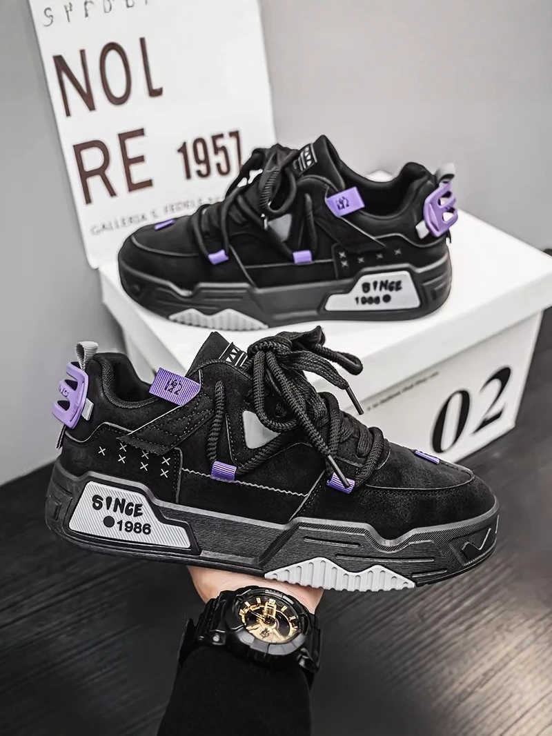 

Men's Casual Board Shoes 2026 New Summer Anti-slip Leather Surface Student Sports Shoes Comfortable Breathable Lightweight
