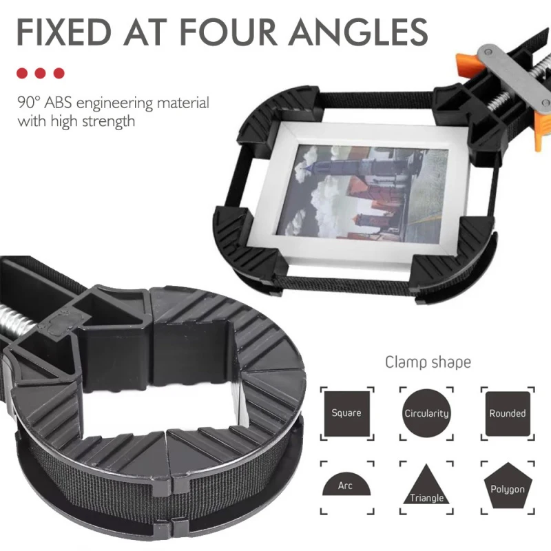 Multifunction Ratchet Band Corner Clamp, Quick-Lock Square Frame Jig, Woodworking Picture Assembly Tool