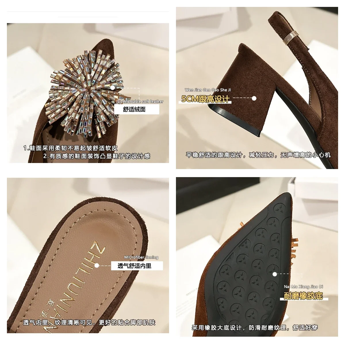 Pointed-Toe Rhinestone Light Weight Summer Sexy Wedding Shoes Elegant Thin-Heeled Back Strap Sandals