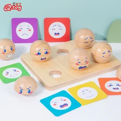 Wooden Emotion Egg Set Children Montessori Educational Toys Expression Matching Block Game Early Learning Toys for Kids