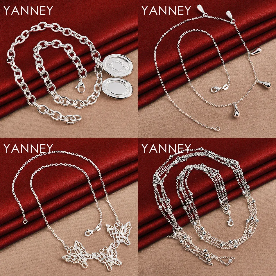 

Charm 925 Sterling Silver Delicate Butterfly Round Necklace Women Charm Gift Wedding Accessory Jewelry