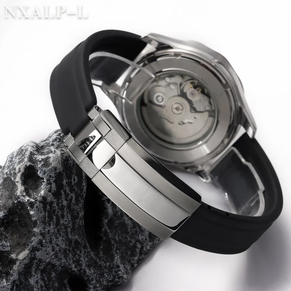 20 مللي متر حزام ساعة سيليكون ل رولكس شبح الماء ل دايتونا الغواصة شريط مطاطي الرجال الرياضة سوار مقاوم للماء للطي مشبك