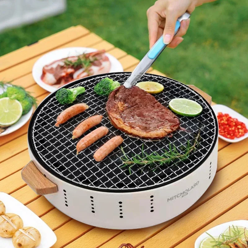 

BBQ Grill Portable Charcoal Barbecue Korean Style Barbecue Camping Grill Suitable for Outdoor Camping Home and Cooking Tea