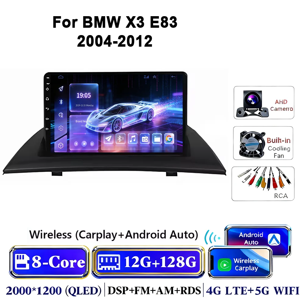 Android 17 autoradio voor BMW X3 E83 2004-2012 multimediaspeler GPS draadloze Carplay navigatiescherm monitor head unit stereo