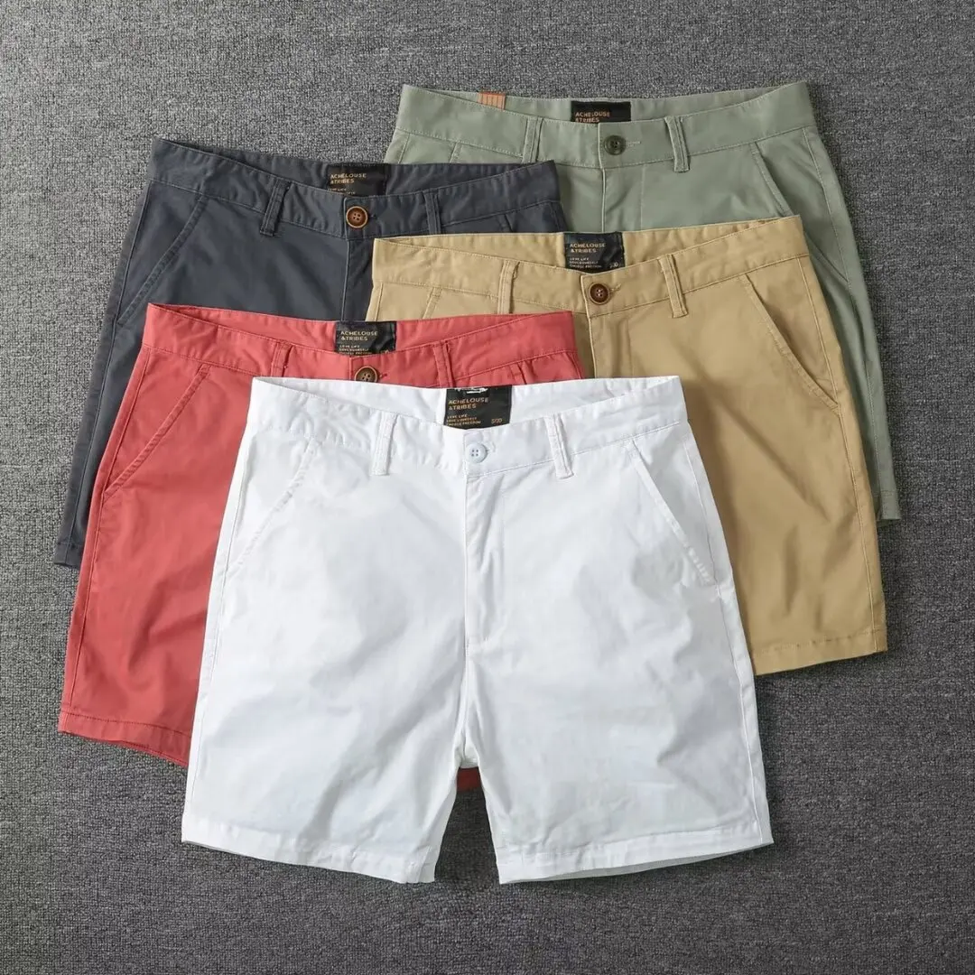 2026 Summer Men's Cargo Shorts - Solid Color Minimalist Loose Casual 5-Point Shorts for Student Youth Work Outdoor Wear