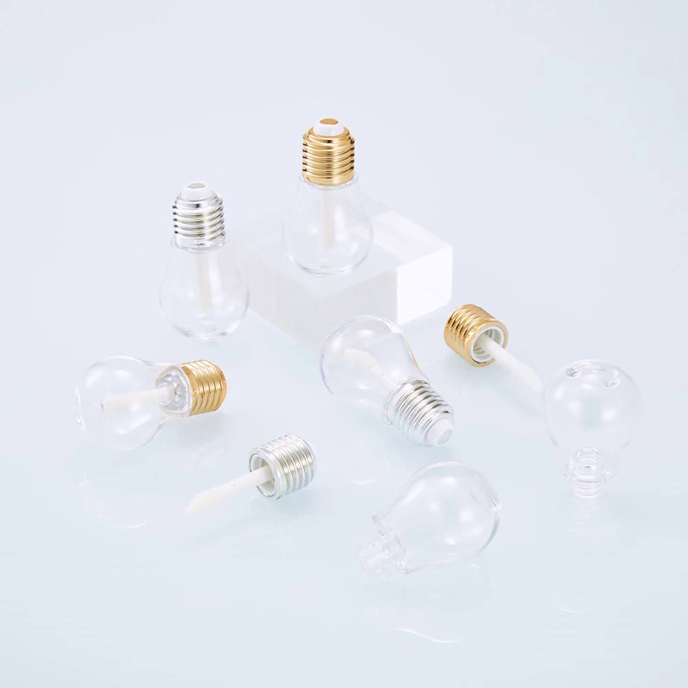 

10pcs Light Bulb Gloss Tubes Clear Plastic Refillable Containers Diy Balms Bottles Reusable Travel Lip Oil Storage Diy