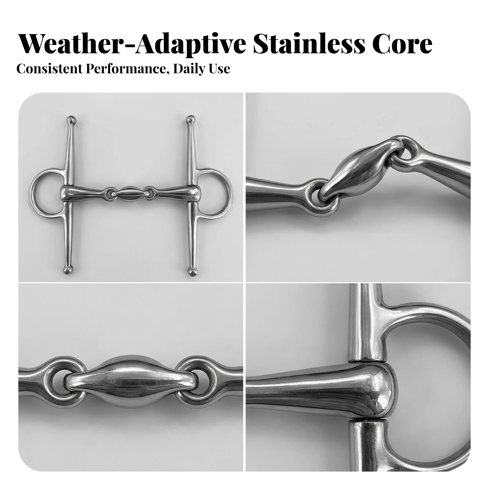 Full Cheek Bit Robust Snaffle Bit with Full Cheeks Tack Rust-Resistant Heavy Duty for Equestrians, Daily Riding