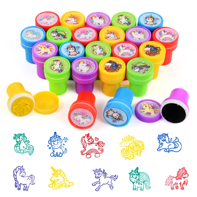 10/20pcs Kids Self-ink Stamps Assorted Stamps Children Toy Stamps  Cartoon Seal Scrapbooking DIY Painting Photo Album Decor