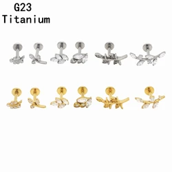 12pcs Titanium Twig Lip Stud Earring Labret Ring Fashion Body Piercing Jewelry Ear Tragus New Design Branch