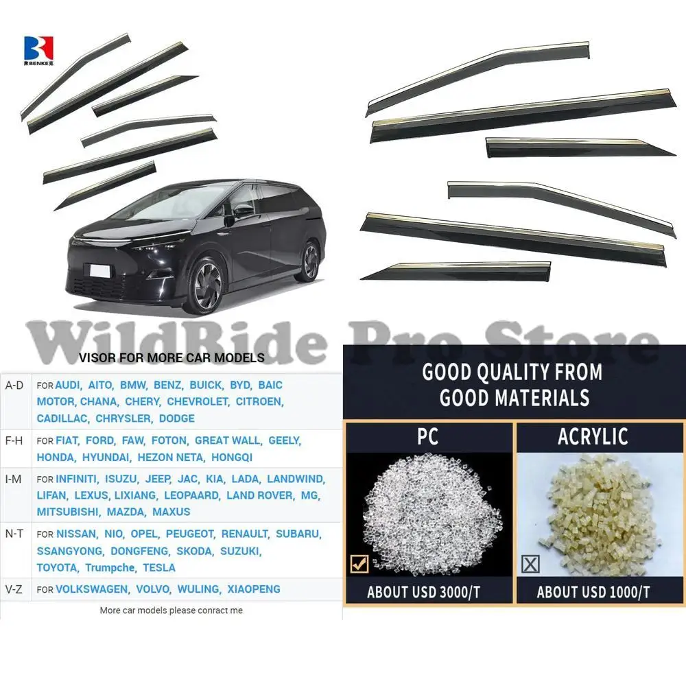 

1 комплект для XIAOPENG X9 2024, высококачественный дефлектор для ПК, автомобильные аксессуары, козырек для окон