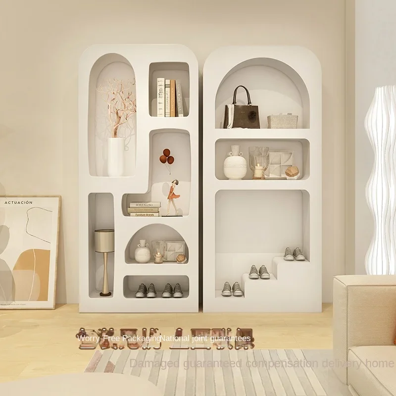 

GZ Cave Cabinet Storage Integrated Wall Bookcase Nordic Display Curio Living Room Cream