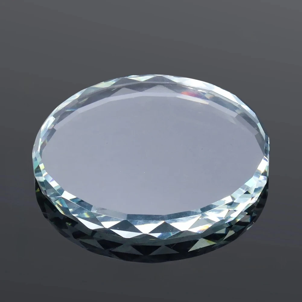 78MM Faceted Glass Jewelry Display Crystal Stand Holder DIY Eyelash Adhesive Extension Tool Pallet Pad Pedestal Tray Paperweight