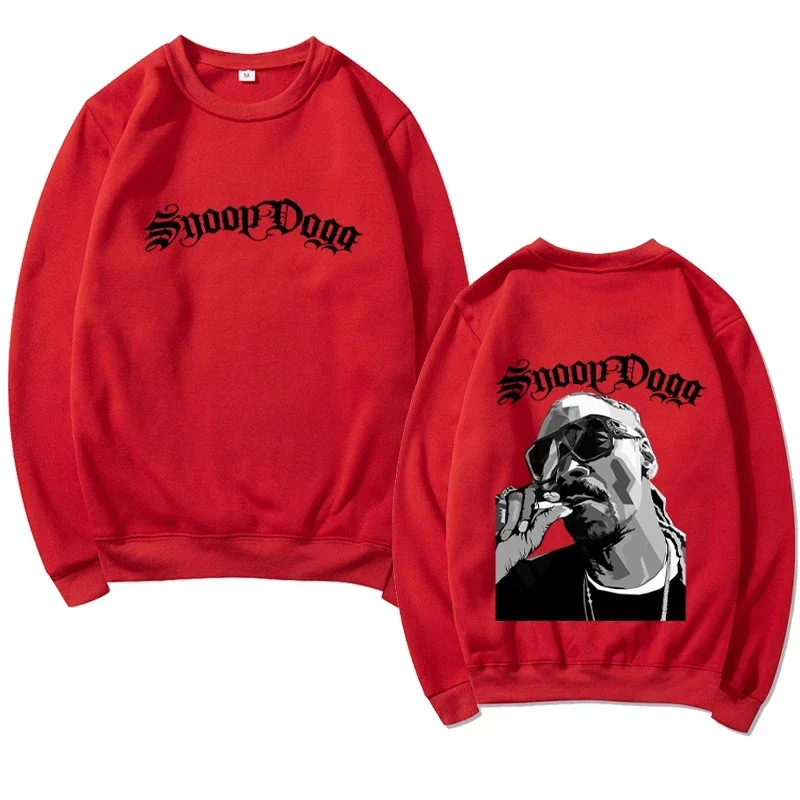 2025 Men's Women's Fashion Y2K Long Sleeve Round Neck Sweatshirt Street Beat Retro Snoop Dogg Pattern Casual Hip Hop Hoodie