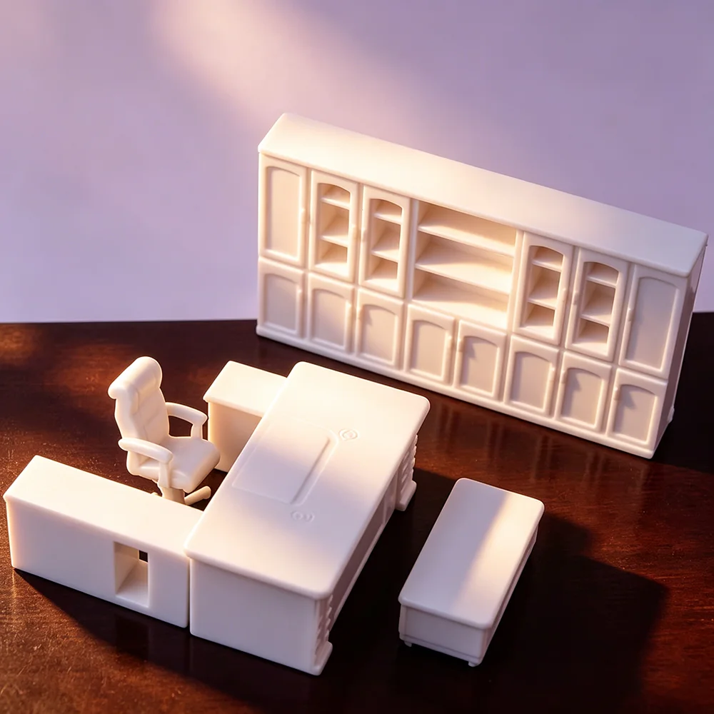

5 шт./набор, мебель для кукольного домика, материал для архитектуры 1/50 1/75, миниатюрный стол, стул, книжная полка, шкаф, шкаф, набор для моделирования