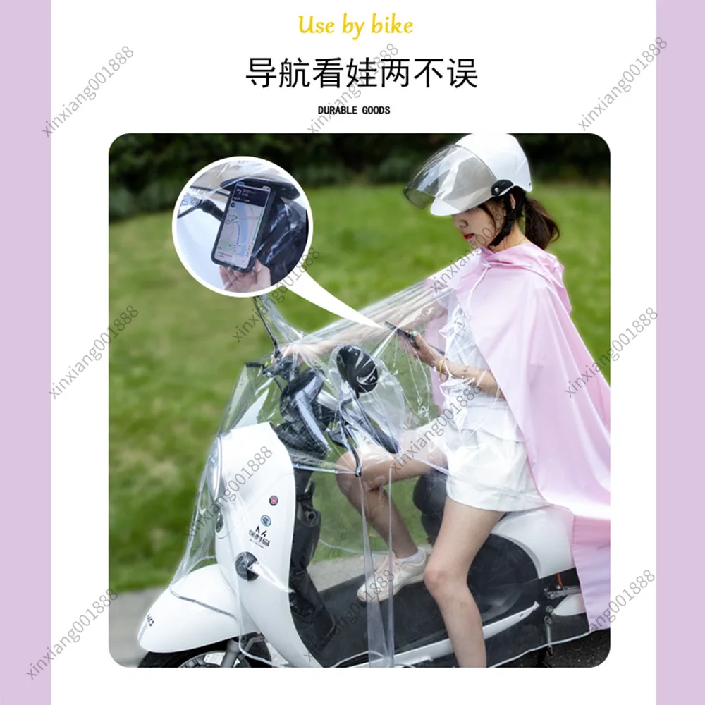 For Thickened Large Size Full Body Raincoat Parent Child Style Waterproof Poncho For Electric Bike Anti Heavy Rain