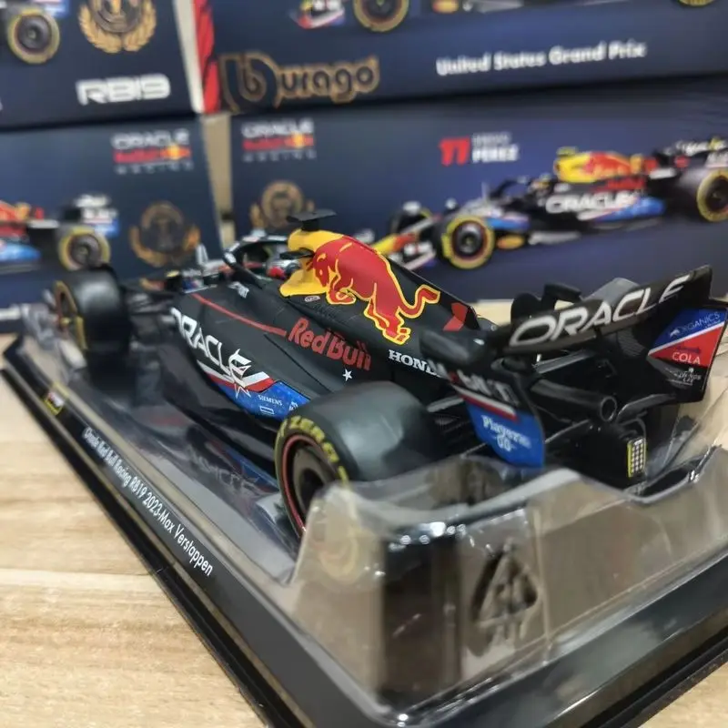 Nuevo Caliente Bburago 1:24 Red Bull F1 Rb19 Austin Us estación coche de aleación miniatura Diecast modelo 1 #   Carreras de fórmula de juguete Max Verstappen
