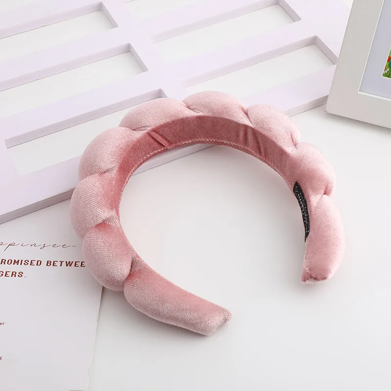 Retro Puffy Hair Band Sponge Headbands for Women Velvet Cloth Padded Girls Makeup Hairband Beauty Fashion Hairband Accessories