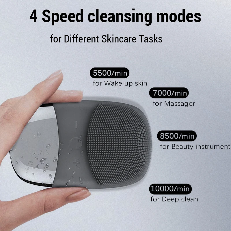 فرشاة تنظيف الوجه الكهربائية سونيك الكهربائية منظف للوجه فرشاة تنظيف الوجه الجلد الغسيل الجلد مدلك أداة العناية بالبشرة #5