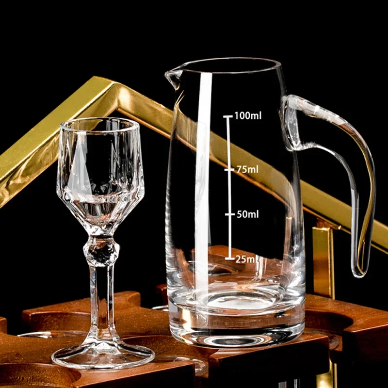 Baijiu cup set household high-value crystal glass small one-bite cup wine cup light luxury wine dispenser wine set