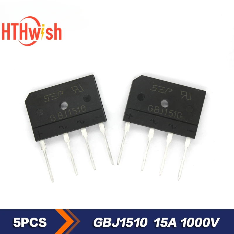 5PCS Rectifiers Diodes GBJ1510 15A 1000V Diode Bridge Rectifer Electronic Components Kit