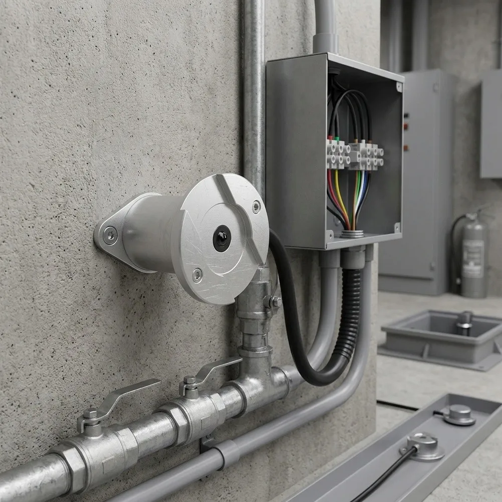 Water Immersion Sensor with LED Leak Detection Alarm 60mm Metal Housing 316 SS Probe 5-Core Cable 5V 12V 24V 8-30V DC Input