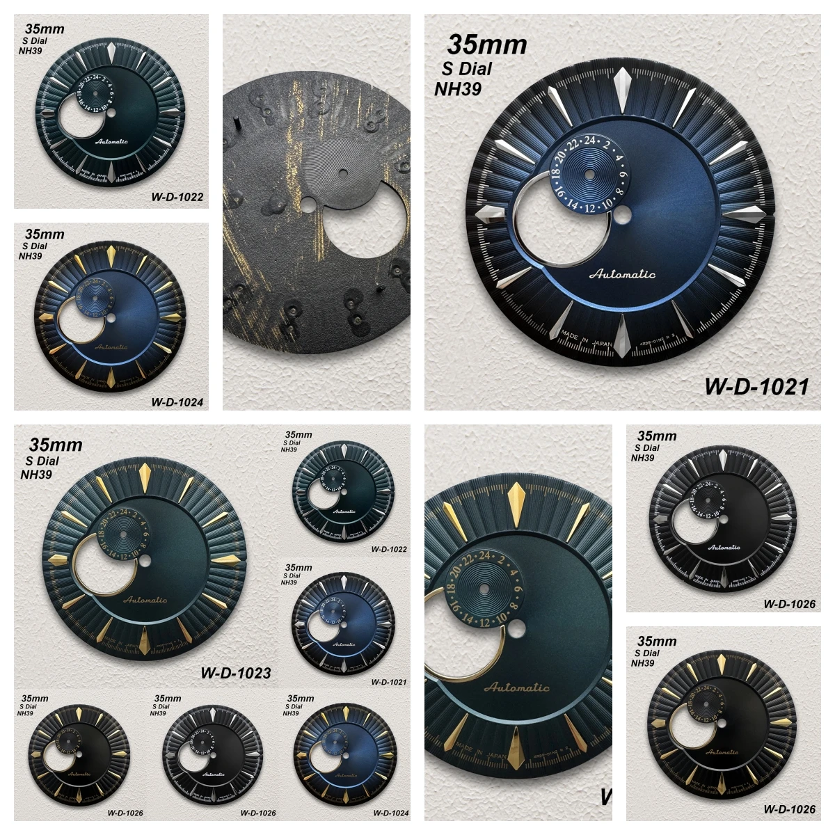 

35mm S Logo Cocktail Dial Fit NH39 Movement High-Quality Hollow Out Vertical Watch Modification Accessories
