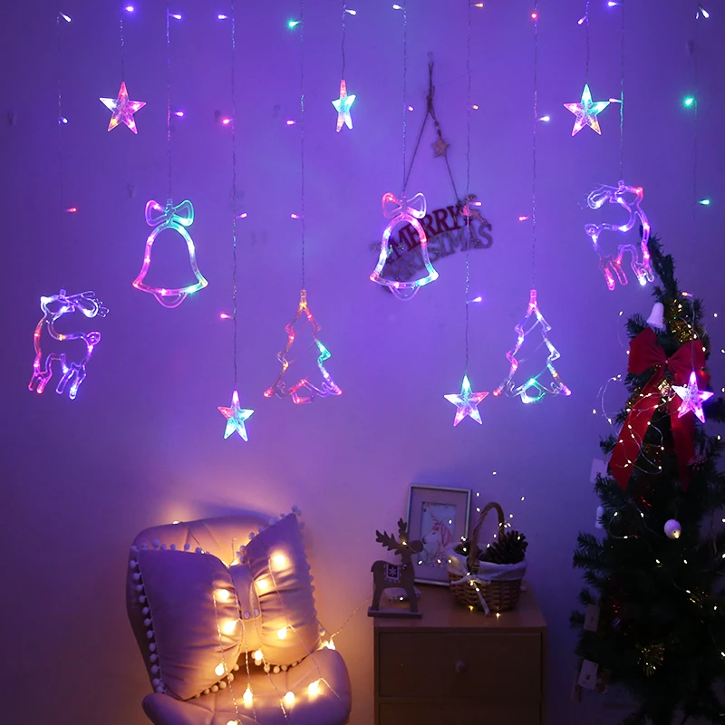 Christmas Decoration String Garland Curtain LED Fairy Lights For Holiday Home Xmas Tree 2025 Navidad Gift 2026 New Year Decor