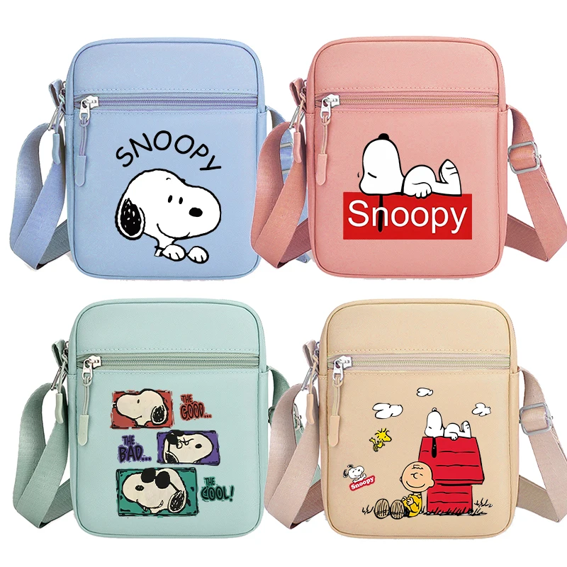 

Snoopys Shoulder Bags Boy Cartoon Anime Crossbody Bag Girl Fashion Versatile Handbag Cute Large Capacity Storage Square Bag Gift