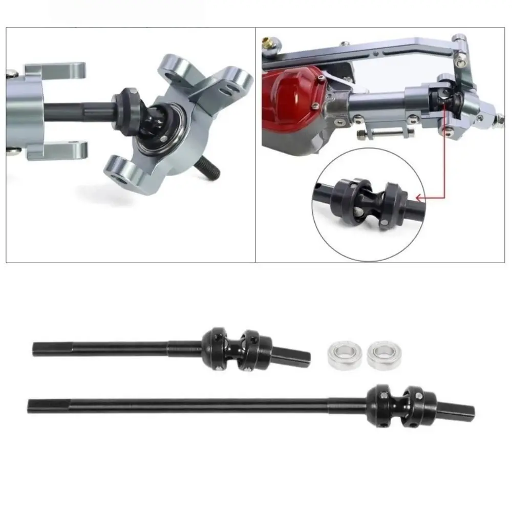 New 1/10 RC Car Front CVD 3-Section Hard Steel Straight Axle CVD Black Constant Velocity RC Crawler Parts RC Accessories
