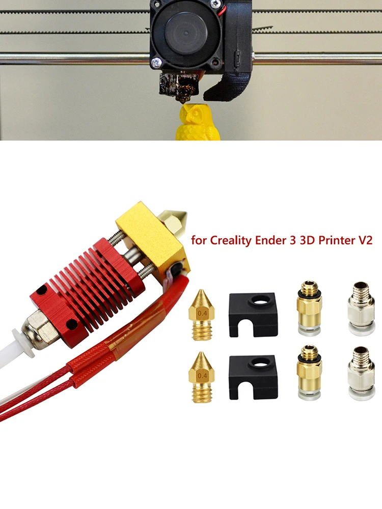 9Pcs 3D Printer Extruder Assembled Hot End Kit Extruder Hot End Kit for Creality Ender 3 Pro 3D Printer Parts
