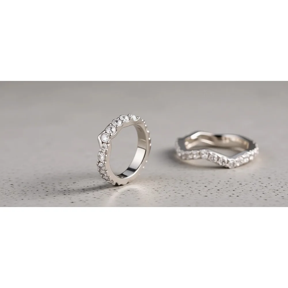 

Серебряное кольцо-ободок для женщин с волнистым узором, из стерлингового серебра, для свадьбы, можно носить в несколько рядов