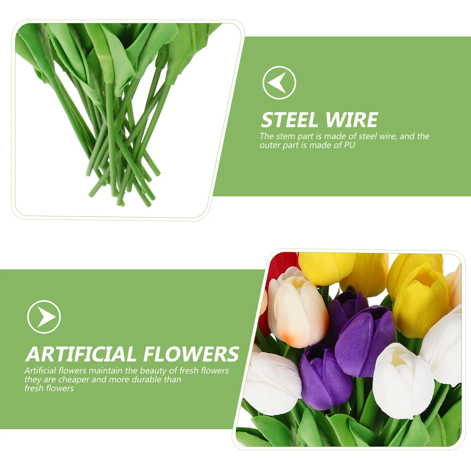 

25 Pcs Artificial Flower Flowers for Decoration Simulated Tulip Bouquet Faux Arrangements Simulation Tulips Fake Bulk