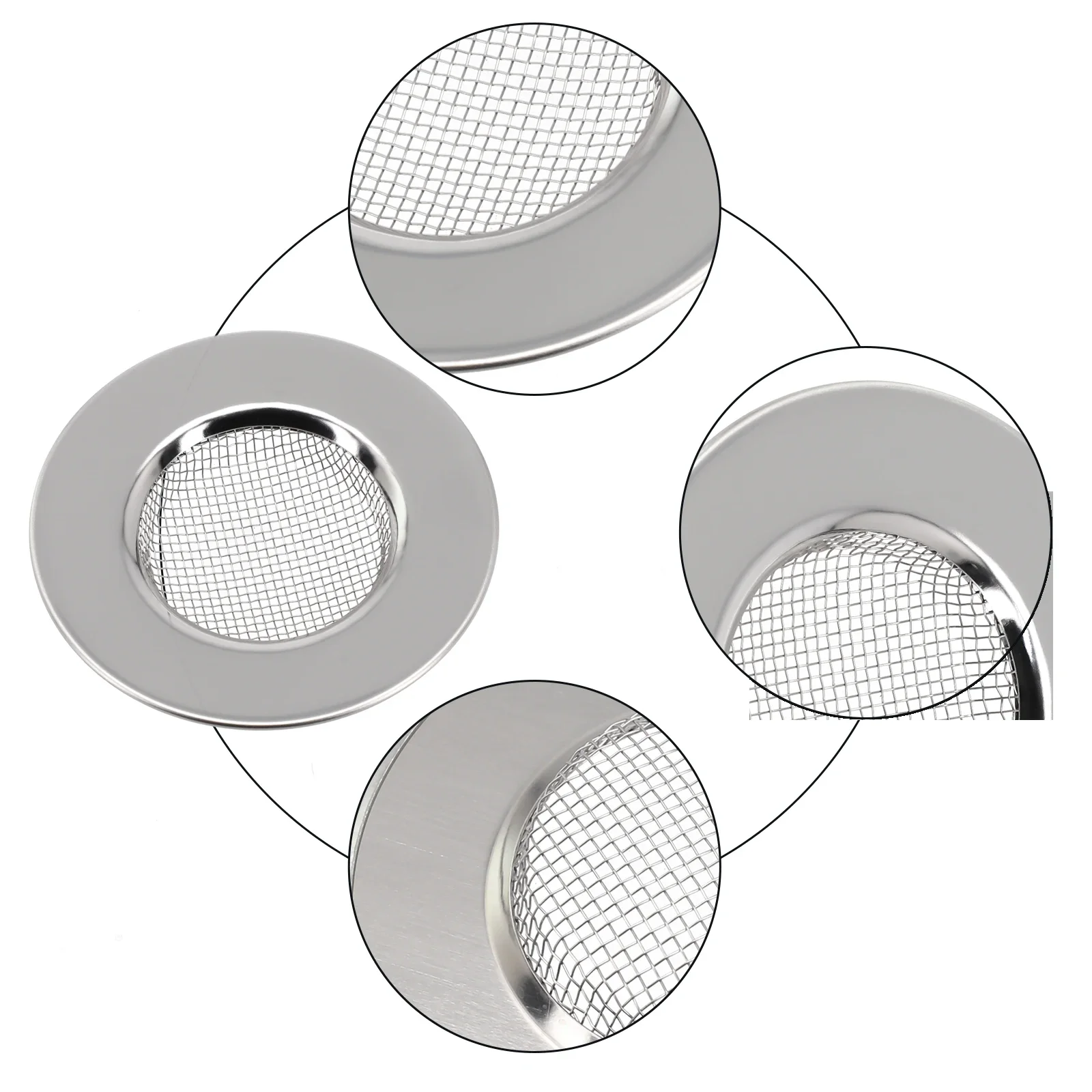 สแตนเลส Filte กรองกับดัก Catcher Stopper ผมห้องครัวตาข่ายโลหะอเนกประสงค์ Silver Sink