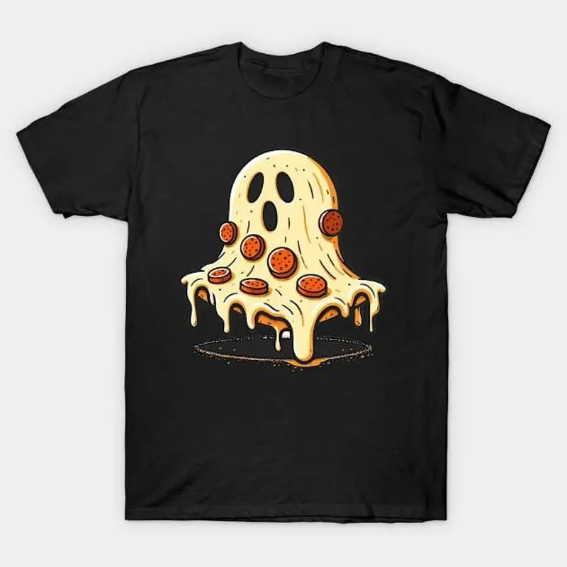 

Funny Pizza Ghost Halloween T Shirt S 5XL Fast Shipping