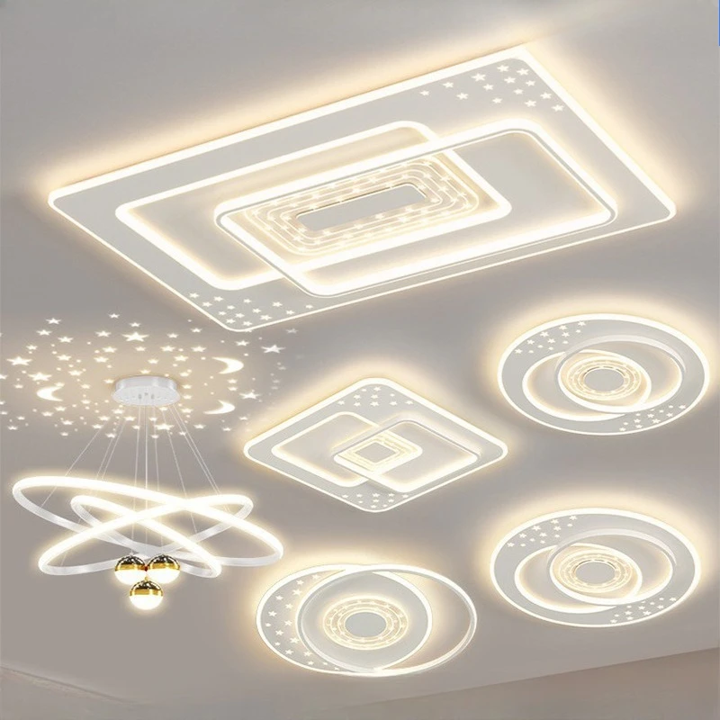 

room light modern simple atmosphere led ceiling light new bedroom main light whole house combination package Zhongshan lighting