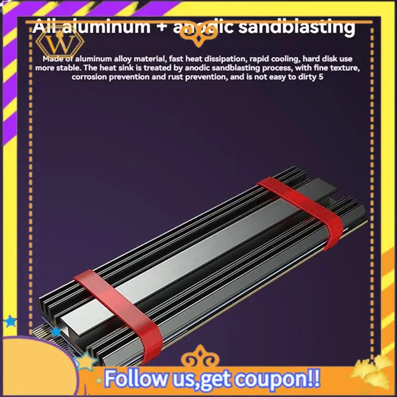 Latest-M.2 Nvme SSD Heatsink M.2 SSD Heatsink M2 2280 Hard Disk Heat Sink Aluminum Radiator Black