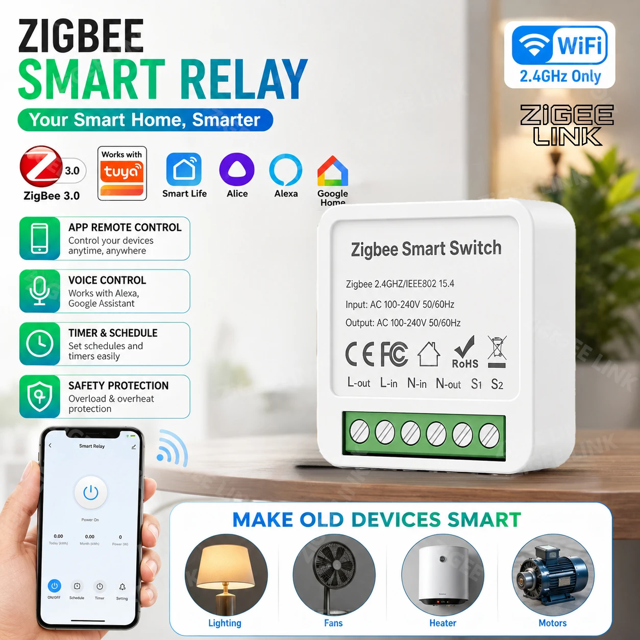 Smart Home Automation Diy - Mini WIFI Zigbee3.0 Akıllı Anahtar DIY