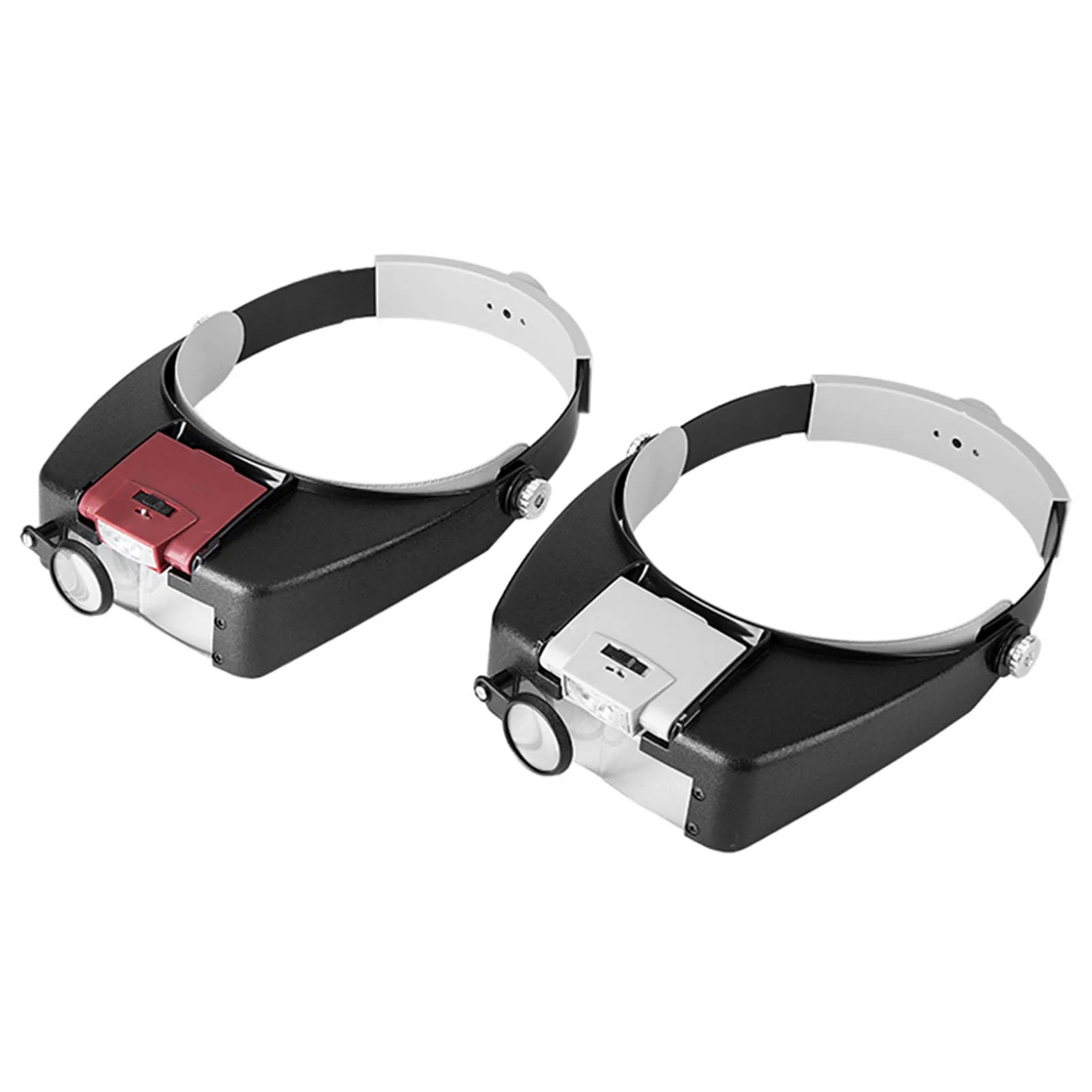 Head Mounted Magnifier Loupe 10X 1.5X 3X 8.5X Hands Free Jewelers Magnifying Glass With LED Light Adjustable Headband For Close