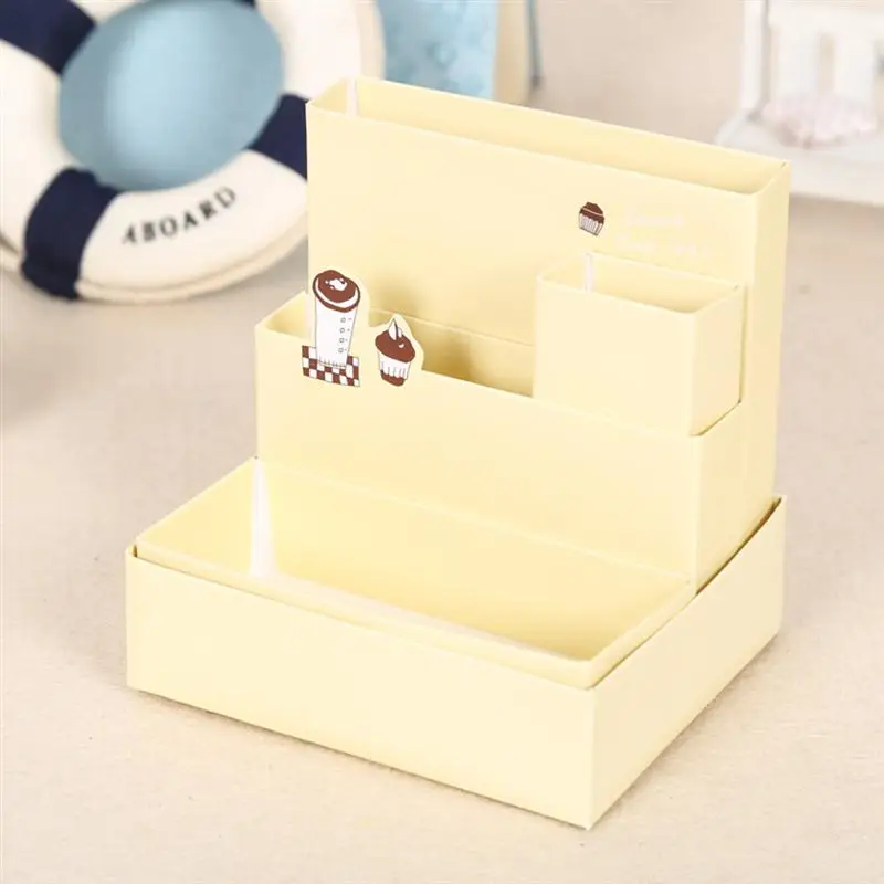 1PC Cosmetics Makeup Organizers Storage Box Foldable Compartments Desktop Organizer Sundries Container Holder for Office Home