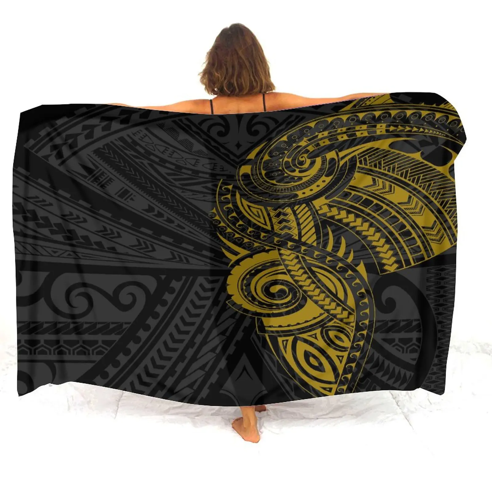 The Beach Sarong Dress Is An Elegant And Beautiful Sarong Shawl With Polynesian Style Prints And Customizable Patterns - Image 2